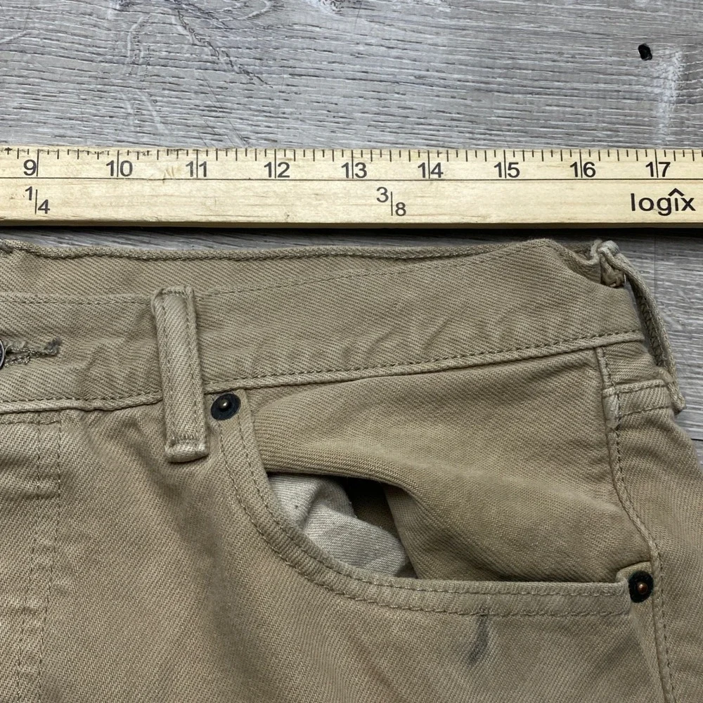 Levi's Pants 501 Mens 32x34 Tan Khaki Cotton Twill Button Fly Straight Leg Jeans